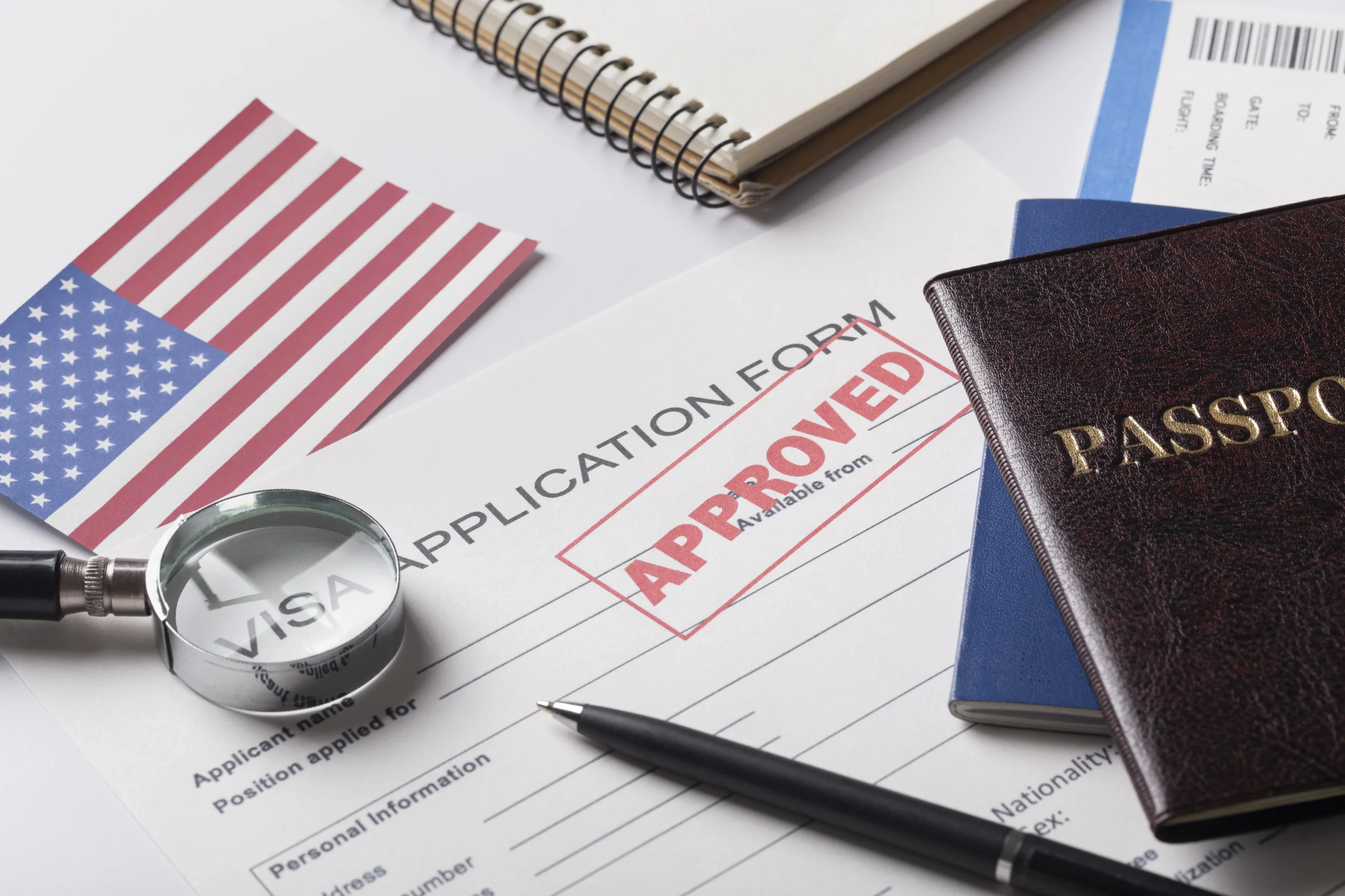 Approved visa application for American citizenship, highlighting eligibility criteria for the EB-2 visa category.